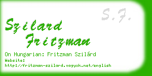 szilard fritzman business card